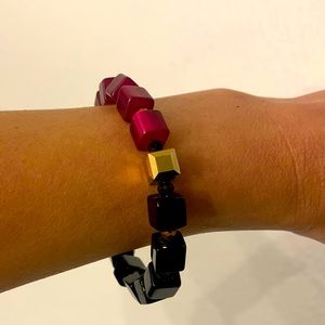 Coeur de Lion Cube Bracelet - Fuchsia and Black